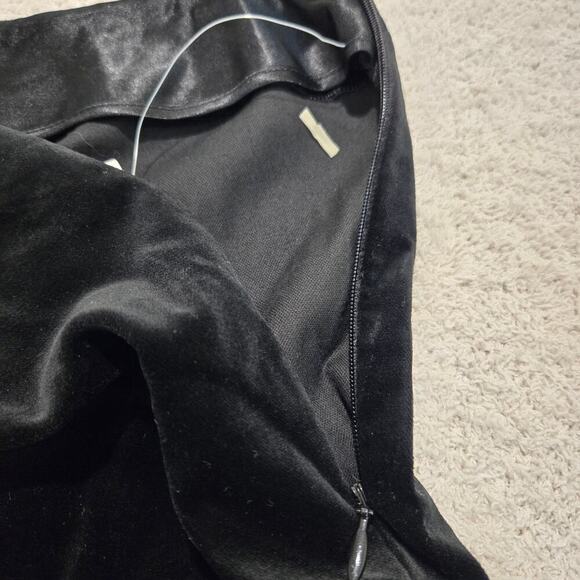 Clothes (real) Saks 5th Ave Black Velvet Pants Women's Size 12 High Waist NWT - Picture 5 of 12